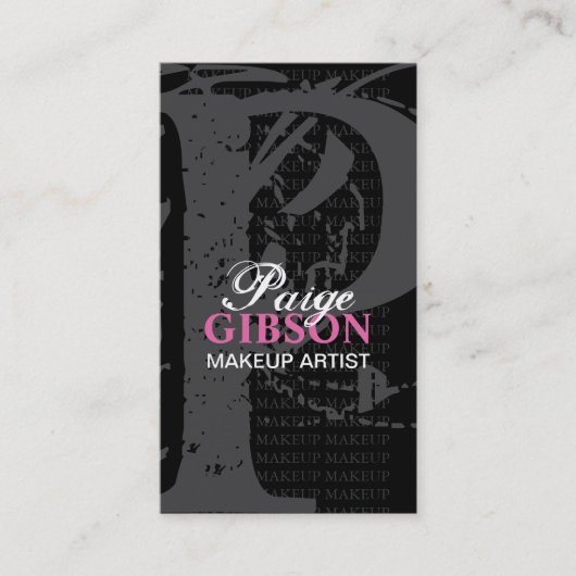 Monogram "P" - MAKEUP ARTIST VISITEKAARTJE (Voorkant)