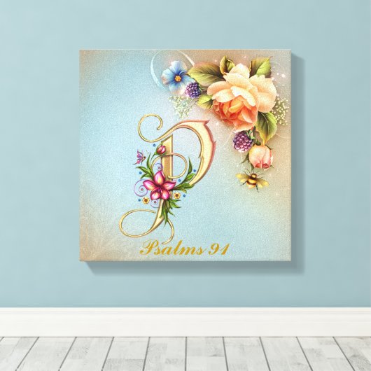 Monogram P Premium Wrapped Canvas (gloss) (Insitu (Houten vloer))