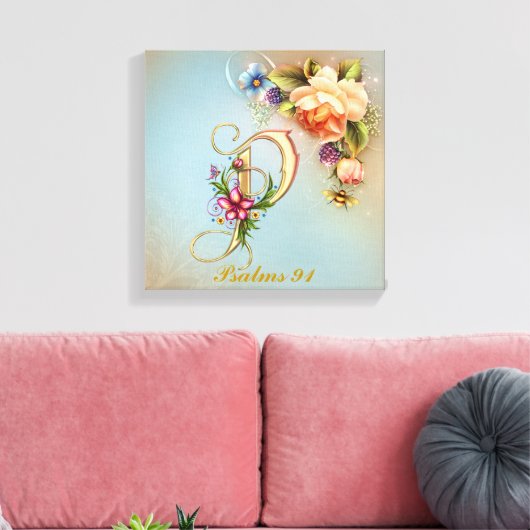 Monogram P Premium Wrapped Canvas (gloss) Afdruk (Insitu (Woonkamer))