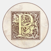 monogram P Ronde Sticker (Voorkant)