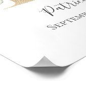 Monogram P Roze witte Floral Gold Letter Neursery Poster (Hoek)