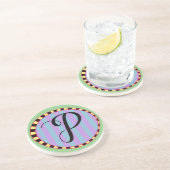 Monogram P Sandstone Onderzetter (Zijkant)