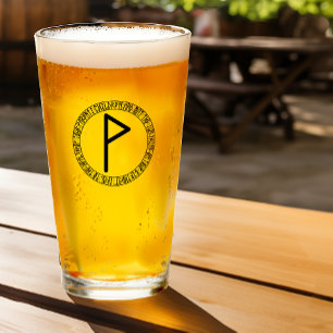 Monogram P - Viking stijl - pint glas