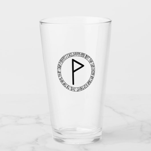Monogram P - Viking stijl - pint glas (Voorkant)