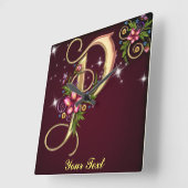 Monogram P-wandklok personaliseren Vierkante Klok (Hoek)