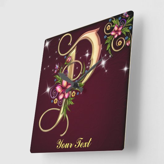 Monogram P-wandklok personaliseren Vierkante Klok (Hoek)