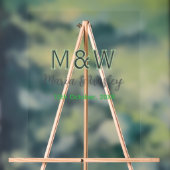 Monogram paar grijs groen moderne romantische date acryl bord (Neutraal)