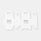 Monogram paar grijs groen moderne romantische date bedankdoosjes (Uitgevouwen)