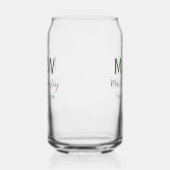 Monogram paar grijs groen moderne romantische date blikvorm glas (Rechts)