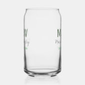 Monogram paar grijs groen moderne romantische date blikvorm glas (Links)