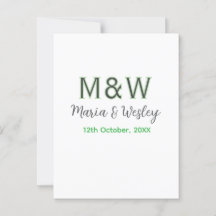 Monogram paar grijs groen moderne romantische date