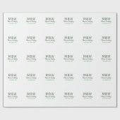 Monogram paar grijs groen moderne romantische date cadeaupapier (Vlak)