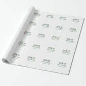 Monogram paar grijs groen moderne romantische date cadeaupapier (Uitgerold)