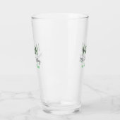 Monogram paar grijs groen moderne romantische date glas (Links)