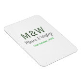 Monogram paar grijs groen moderne romantische date magneet (Rechterzijde)