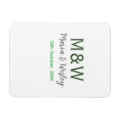 Monogram paar grijs groen moderne romantische date magneet (Horizontaal)