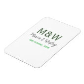 Monogram paar grijs groen moderne romantische date magneet (Linkerzijde)