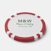 Monogram paar grijs groen moderne romantische date poker chips (Enkel)