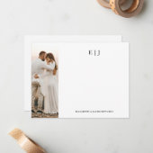 Monogram Paar Initialen met Foto Gepersonaliseerd Notitiekaartje (Voorkant / Achterkant in situ)
