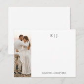 Monogram Paar Initialen met Foto Gepersonaliseerd Notitiekaartje (Voorkant / Achterkant)