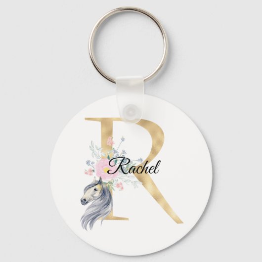 Monogram paard schattige florese paardensportnaam  sleutelhanger (Voorkant)