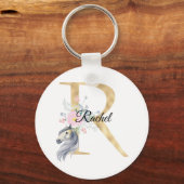 Monogram paard schattige florese paardensportnaam  sleutelhanger (Voorkant)