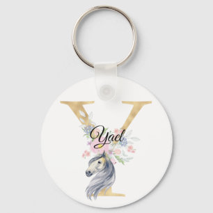 Monogram paard schattige florese paardensportnaam  sleutelhanger