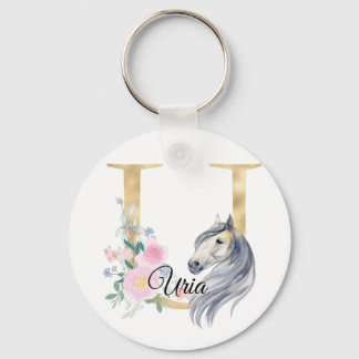 Monogram paard schattige florese paardensportnaam sleutelhanger