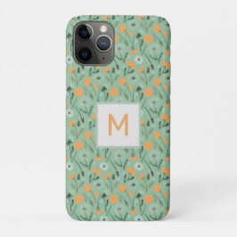 Monogram paardenbloem bloeit Sinaasappel bloemmoti Case-Mate iPhone Case