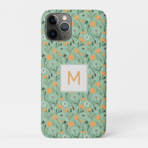 Monogram paardenbloem bloeit Sinaasappel bloemmoti Case-Mate iPhone Case