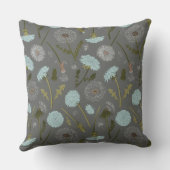 Monogram paardenbloem bloemen grijs blauw kussen (Achterkant)