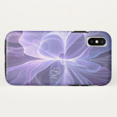 Monogram Paars Abstract Modern Fractal Case-Mate iPhone Case (Achterkant (horizontaal))