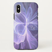 Monogram Paars Abstract Modern Fractal Case-Mate iPhone Case (Achterkant)