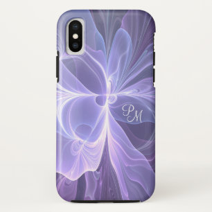 Monogram Paars Abstract Modern Fractal Case-Mate iPhone Case