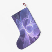 Monogram Paars Abstract Modern Fractal Kleine Kerstsok (Achterkant (Hangend))