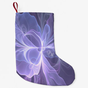 Monogram Paars Abstract Modern Fractal Kleine Kerstsok