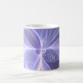 Monogram Paars Abstract Modern Fractal Koffiemok (Center)
