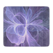 Monogram Paars Abstract Modern Fractal Snijplank (Voorkant)