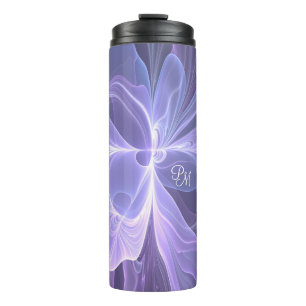 Monogram Paars Abstract Modern Fractal Thermosbeker