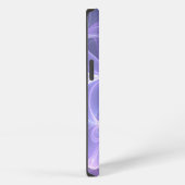 Monogram Paars Abstract Moderne Fractale Initialen iPhone Hoesje (Rechterkant)