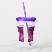Monogram Paars Amethyst en goudhoudend Abstract Ag Acryl Drinkbeker (Links)