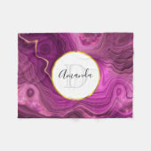 Monogram Paars Amethyst en goudhoudend Abstract Ag Fleece Deken (Voorkant (Horizontaal))