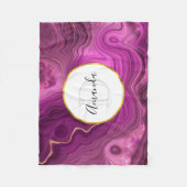 Monogram Paars Amethyst en goudhoudend Abstract Ag Fleece Deken (Voorkant)
