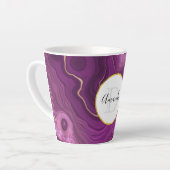 Monogram Paars Amethyst en goudhoudend Abstract Ag Latte Mok (Linkerhoek)