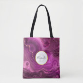 Monogram Paars Amethyst en goudhoudend Abstract Ag Tote Bag (Voorkant)