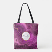 Monogram Paars Amethyst en goudhoudend Abstract Ag Tote Bag (Achterkant)