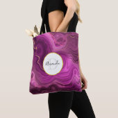 Monogram Paars Amethyst en goudhoudend Abstract Ag Tote Bag (Dichtbij)