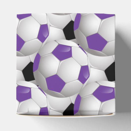 Monogram Paars Black Voetbal Patroon Bedankdoosjes (Bovenkant)