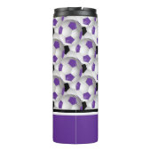 Monogram Paars Black Voetbal Patroon Thermosbeker (Achterkant)