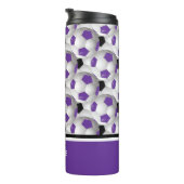Monogram Paars Black Voetbal Patroon Thermosbeker (Geroteerd rechts)